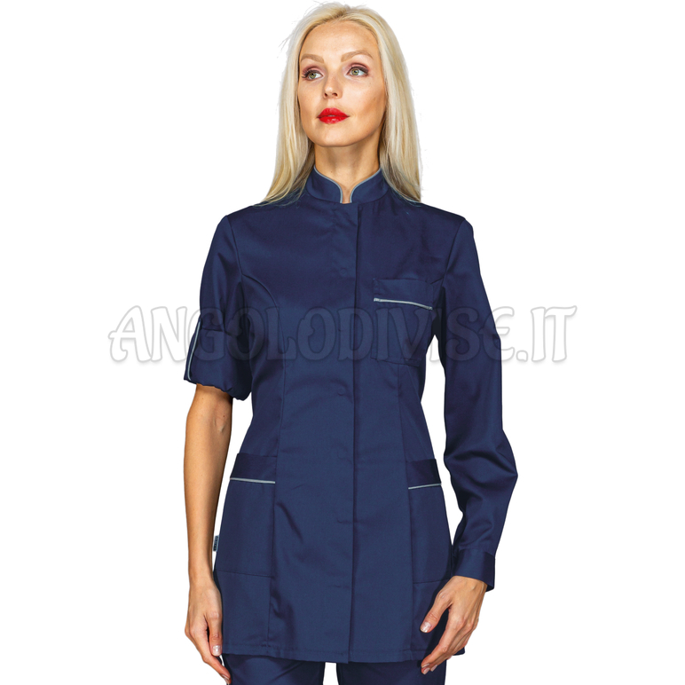 ISACCO CASACCA ANTIGUA BLU + CODINO GRIGIO 65% POLYESTER  35% COTTON