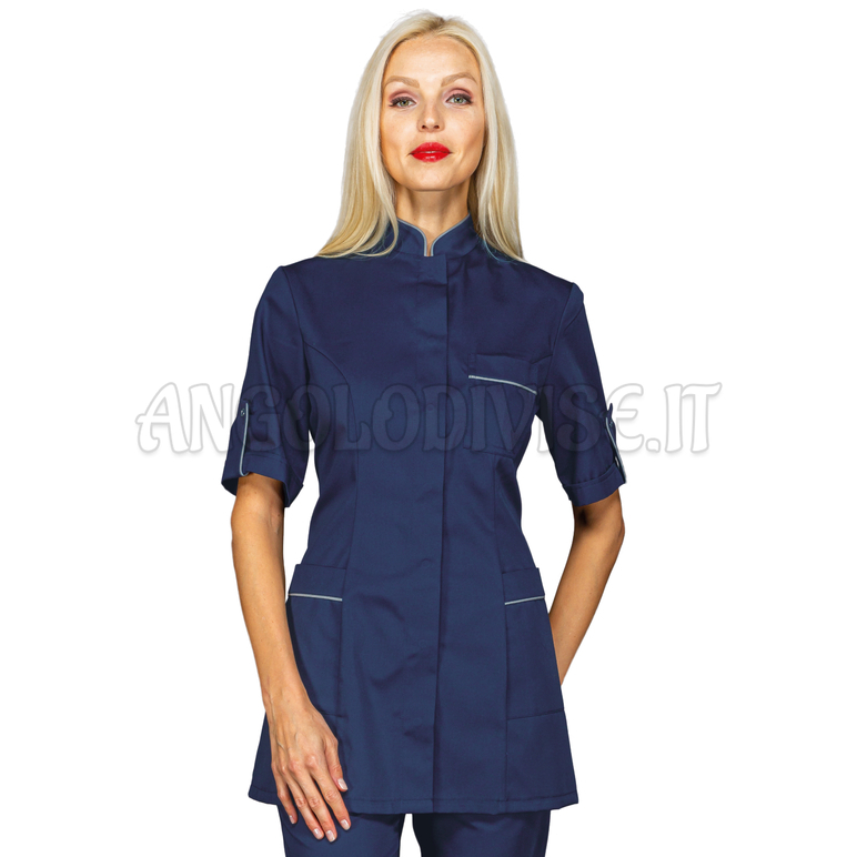 ISACCO CASACCA ANTIGUA M/M BLU + CODINO GRIGIO 65% POLYESTER  35% COTTON