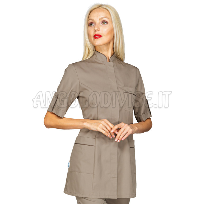 ISACCO CASACCA ANTIGUA M/M TORTORA + CODINO FANGO 65% POLYESTER  35% COTTON