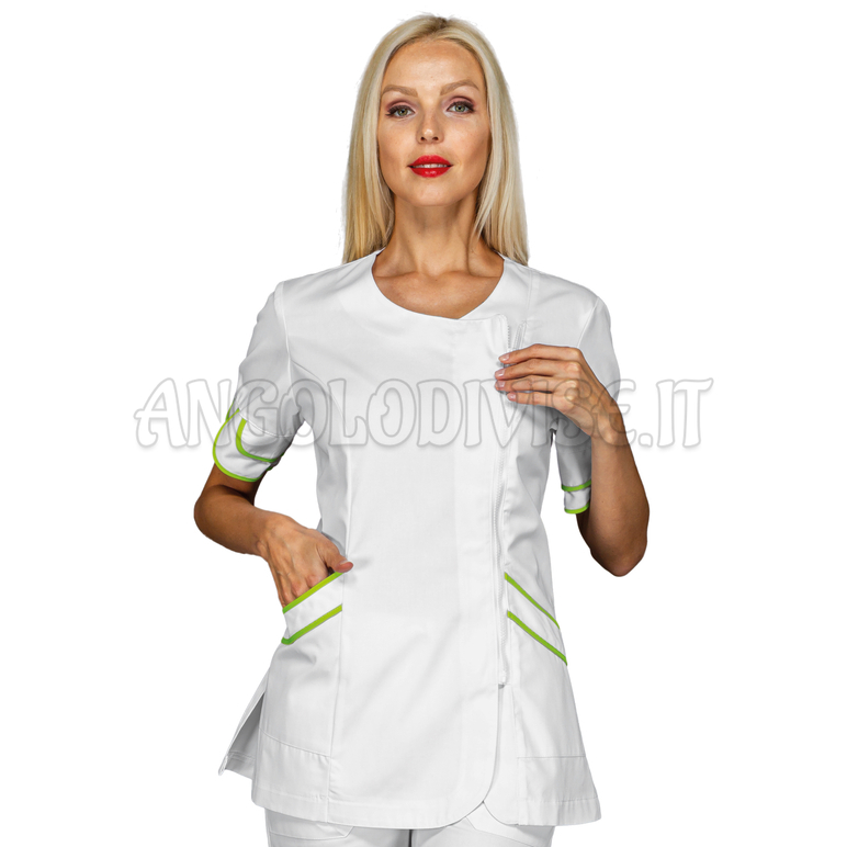 ISACCO CASACCA BABILONIA BIANCO + MELA 65% POLYESTER  35% COTTON