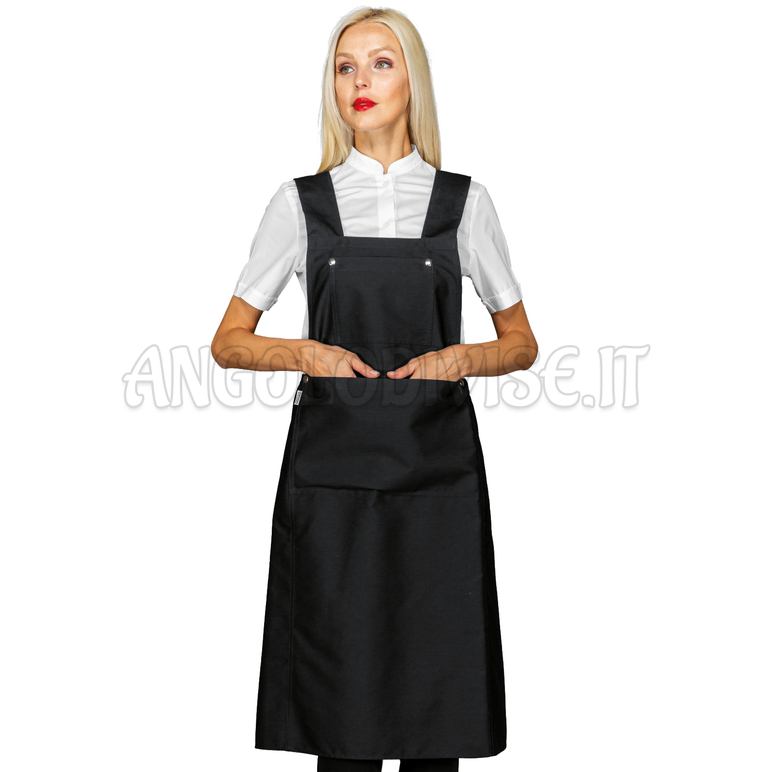 ISACCO GREMBIULE NAGANO NERO 65% POLYESTER  35% COTTON