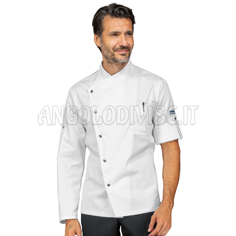 ISACCO GIACCA CUOCO MANHATTAN BIANCO 65% POLYESTER  35% COTTON