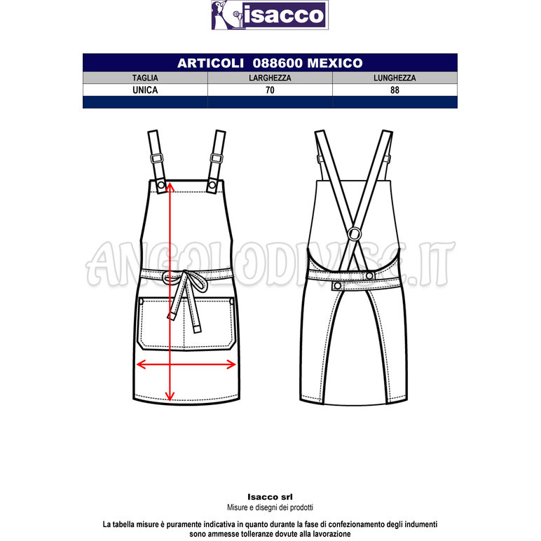 ISACCO GREMBIULE MEXICO NERO 100 % POLYESTER