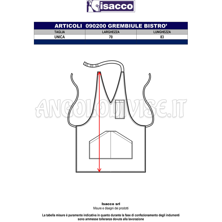 ISACCO BISTRO SMOKE 100 % POLYESTER