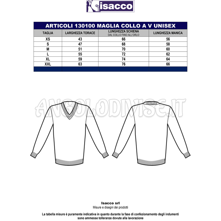 ISACCO MAGLIA COLLO A V GRIGIO MELANGE 50% WOOL (LANA)  50% ACRYLIC